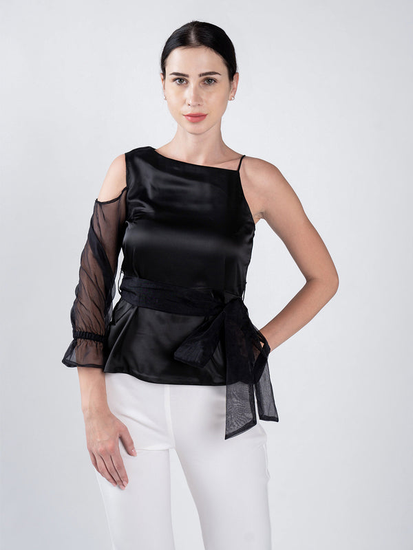 Organza Top Black