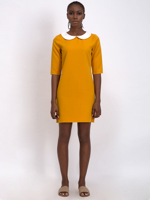 Mustard Peter Pan Collar Dress