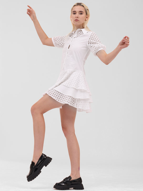 3 Tier Schiffli Skater Dress