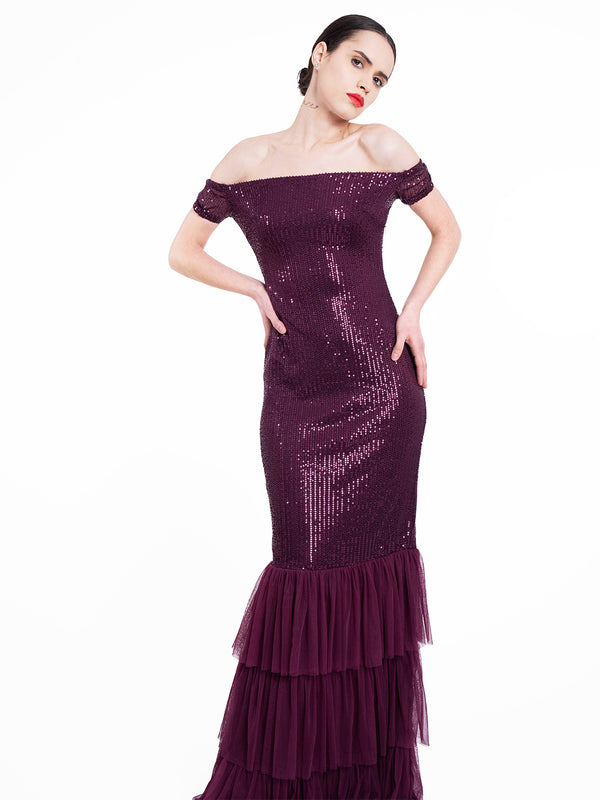 Plum Evening Gala Gown