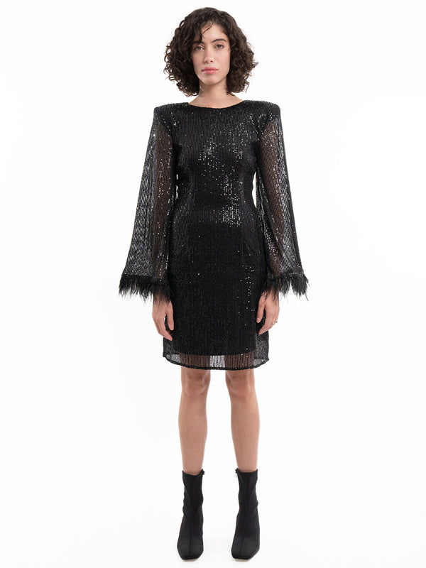 Celestial Sequence Chic Black Dress