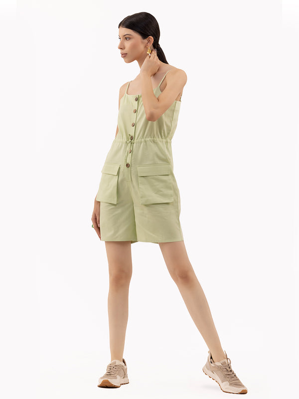 Weekend Strappy  Romper Light Lime Jumpsuits