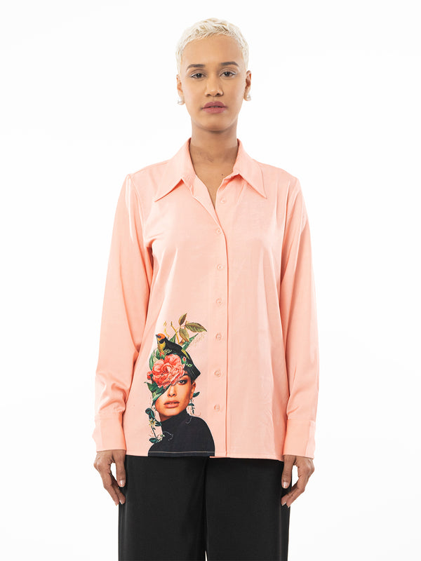 Digi Glam Graphic Peach Shirt